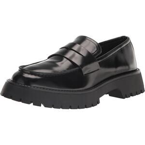 Madden Girl Women Heather Chunky Platform Penny Loafers US 8M Black Box